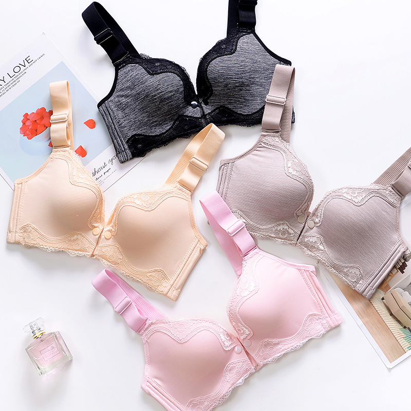 Lactation Underwear Coalestation Anti-Drooping Postpartum Breastfeeding Front Open Button Pure Cotton Comfort Pregnant Woman Bra Woman