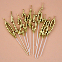 Net Red Earth Luxury Gold Mini Digital Candle Atmosphere Cake Decoration Trumpet Digital Candle Birthday Party Supplies