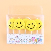 Cartoon Laughs Face Happy Birthday Letter Candle Children Party Arranged Baby Birthday Candle Cake Digital Candle