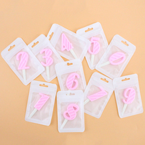 Birthday Cake Decoration Pink Digital Candle Baking Cake Smoke-free Crystal Candle Birthday Party Decorative items