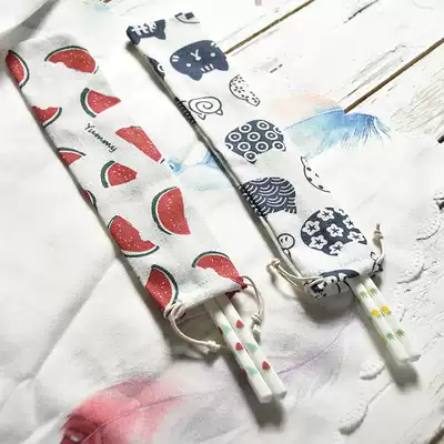 Portable tableware chopsticks spoon single set box to work Net red cute three-piece personality tremble creative ins