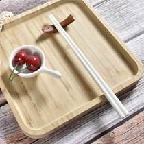 Ceramic chopsticks bone China ivory pure white household gift set Long chopsticks healthy high-grade simple mildew-proof environmental protection 10 pairs