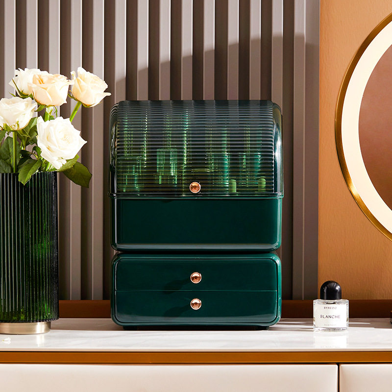 Internet celebrity cosmetics storage box dust-proof dressing table desktop large-capacity skin care products lipstick mask layered storage box