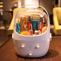 Net Red Bedroom Cosmetics Storage Box Desktop Plastic Dust Resistant Lipstick Red Large Capacity Dresser Skin Care Products Containing box