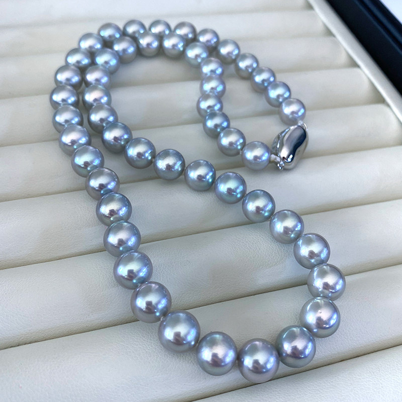 Real Multitwist Pearl Necklace With Japanese Genuine Scientific Research Certificate Akoya Blue Rose Natural Seawater Pearl Necklace-Taobao