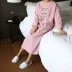 Váy ngủ nữ mùa xuân và mùa thu cotton phiên bản Hàn Quốc của các cô gái tươi mới dài tay thả lỏng đồ ngủ mùa thu có thể mặc bên ngoài phụ nữ mang thai phục vụ tại nhà Đêm đầm