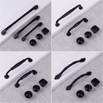 Cabinet drawer handle American black wardrobe door handle Simple European cabinet single hole small handle