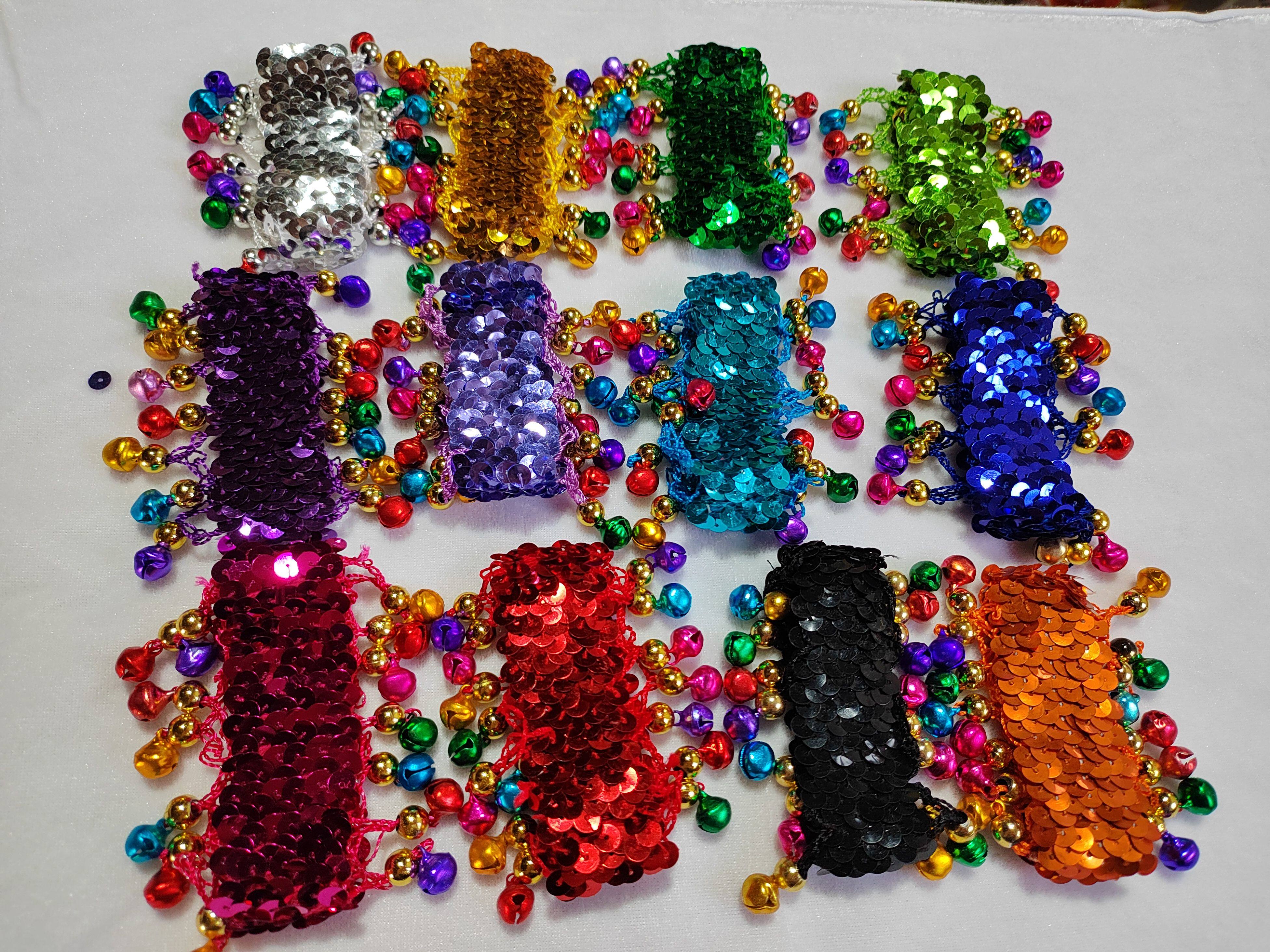 六一节日必备！手环铃铛吊币儿童金币亮片松紧手链，萌娃最爱的民族风舞蹈配饰！🎉✨-肚皮舞配饰-淘宝好物网