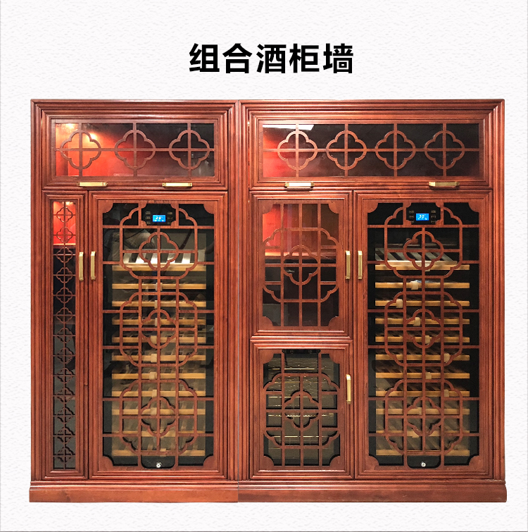 giá để rượu vang bằng gỗ Kim Trang Trung Quốc tủ rượu tùy chỉnh hộ gia đình gỗ rắn tủ lạnh tủ rượu tủ lạnh máy nén nhiệt - Tủ rượu vang giá tủ rượu gỗ