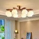 Living Room Main Light, Retro New Chinese-Style Ceiling Light, Mid-Century American-Style Walnut Wood Dining Room Chandelier, Bedroom Study Lighting Fixtures