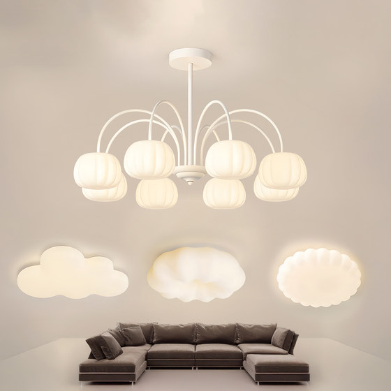 Cream-Colored Pendant Light for Living Room, Modern and Simple, Popular on Social Media, Direct Sales from Guangdong Zhongshan Lighting Factory, Bedroom Package