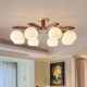 Retro American-Style Chandelier, Living Room Main Light, Simple Mid-Century Style, Walnut Color, Wabi-Sabi Style, Bedroom, Dining Room, Bedroom Lighting Fixtures