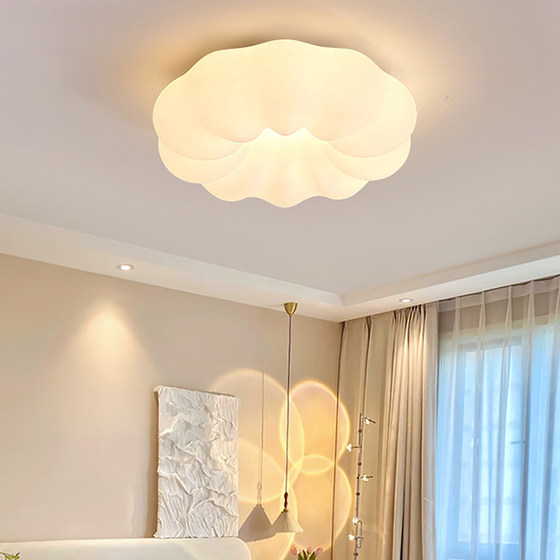 Cream-Style Living Room Lamp, Natural Wood Style, Modern Minimalist Hall Main Light, Dining Room Lamp, Bedroom Cotton Chandelier, Zhongshan Lighting Fixtures