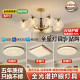 French Mid-Century Style Living Room Chandelier with Petal Design, Light Luxury, High-End Vintage Walnut Wood Grain, Whole House Package Lighting Fixtures