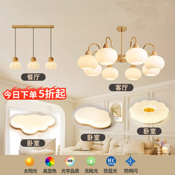 Natural Wood Style Living Room Chandelier, Full Spectrum Eye Protection, Japanese-Style Hall Main Light, 2026 New Model Lighting Fixtures, Whole House Package Set