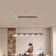 Medieval-Style Living Room Ceiling Lamp, Song-Style Aesthetics, Fabric with Bamboo Shadow Design, Retro Walnut Wood Grain, Lighting for Dining Room, Bedroom, and Entire House