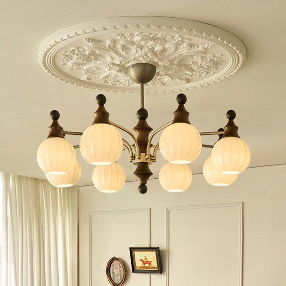 Living Room Chandelier, American Mid-Century Style Dining Room Lamp, Hall Main Light, French Retro, South Asian Style, Wabi-Sabi Style Bedroom Lighting Fixtures