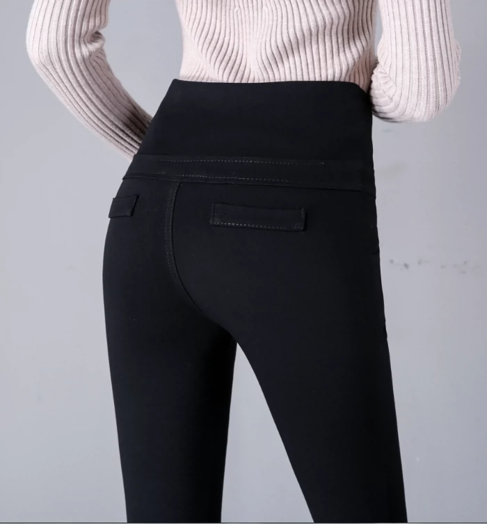 Quần legging nữ dài 2018 siêu dài mới xuân hè thu đông quần eo cao quần bút chì quần đen nữ