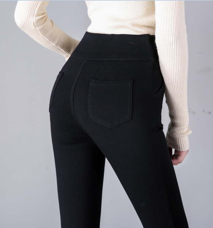 Quần legging nữ dài 2018 siêu dài mới xuân hè thu đông quần eo cao quần bút chì quần đen nữ quần tây nữ ống suông