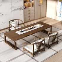 Solid wood Japanese tatami coffee table Zen Kung Fu tea table simple low table Kang table bay window sitting floor tea table