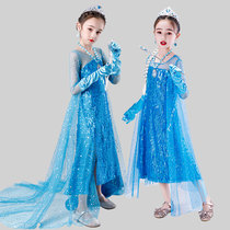 Ice and Snow Aisha Princess Dress Girl Elishana Princess Skirt Asha Sand Queen Tail Dress