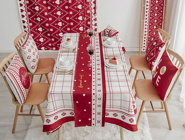 Nordic bảng kẻ sọc bảng vải truyền hình Á hậu tủ bàn cà phê khăn trải bàn khăn trải bàn nhì đỏ giường bìa khăn cờ châu Âu sọc - Khăn trải bàn khăn lót chén dĩa