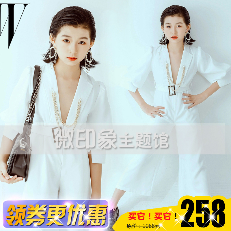 1200 photo studio trendy children Xiaoqing new girl model card art photo photo catwalk show stage T stage theme clothing