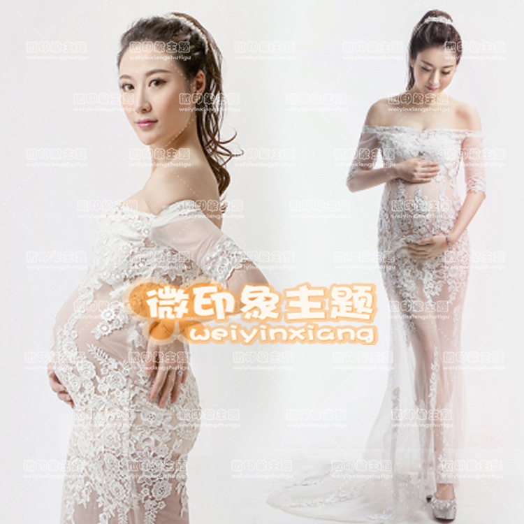 2018 new photo gallery studio shooting for pregnant women to write real-pose-themed big belly photos studio art outfits