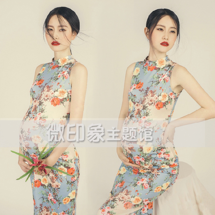 Picture photography and real pregnant women dress big brand Fan Bangrobe pregnant women pregnant art theme photography