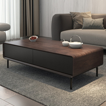Modern minimalist tea table Size family Living room Home Light Extravagant Tea Table Nordic Black Walnut Color Creative Storage Tea Table
