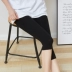 Mùa hè bảy điểm Quần legging modal nữ mặc co giãn mỏng co giãn eo cao cotton màu xám quần an toàn tại nhà - Quần tây thường Quần tây thường