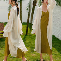 New sunscreen clothes women summer long shirt suspenders skirt outside beach smock cardigan seaside wear chiffon jacket