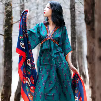 New ethnic style summer dress Bali holiday seaside photo beach dress Thai loose Super fairy dress