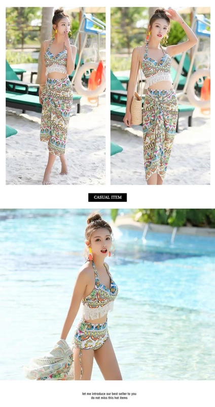 Kỳ nghỉ gió quốc gia nữ 2019 áo tắm mới mùa xuân nóng bỏng tập hợp bộ bikini ba mảnh bảo thủ