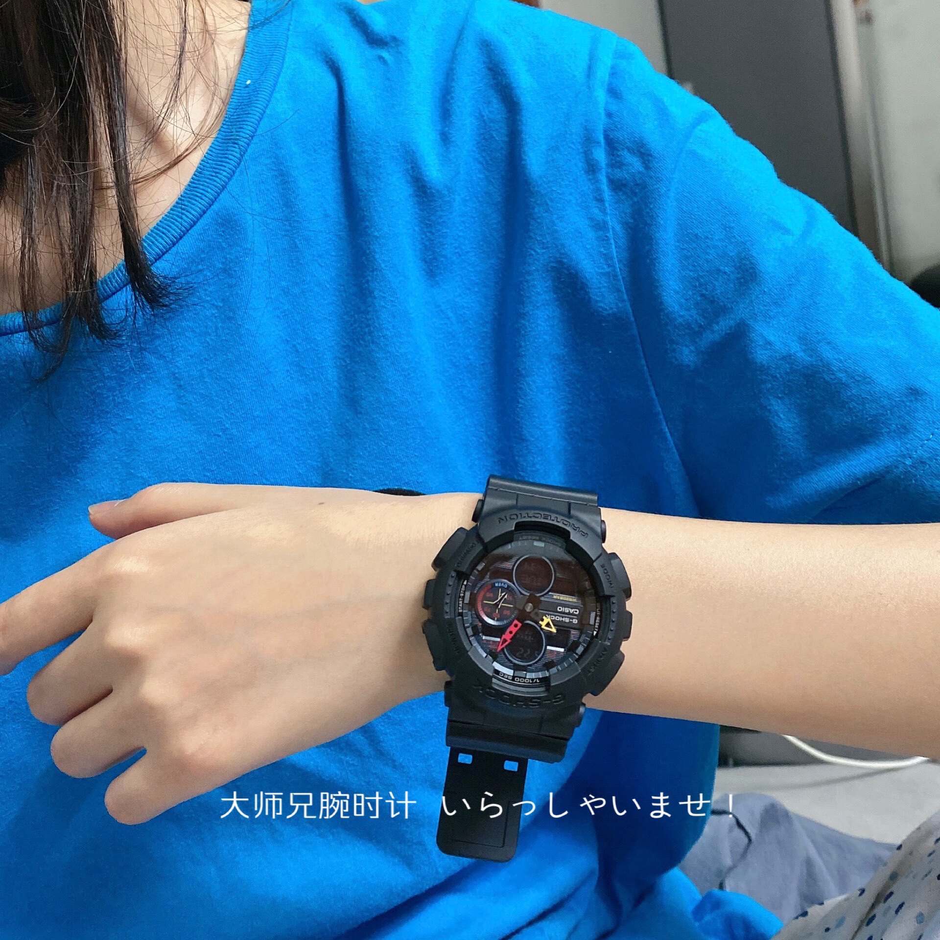 New red and yellow hands｜Japan CASIOCasio black cool watch Gshock sports unisex men and women