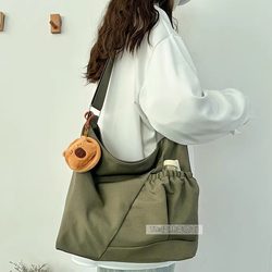 2025 Autumn Lightweight Canvas Bag for Women, Large Capacity, Stylish Commuter Shoulder Crossbody Bag, College Student School Bag
