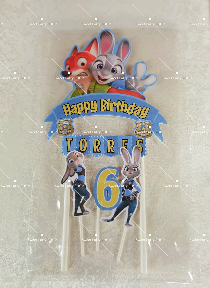 [Zootopia Crazy Animal City Birthday Cake Account Flag] Party Products Birthday P387