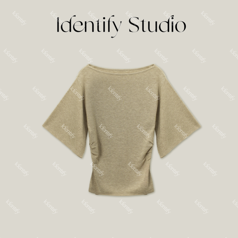 Identify New Autumn Style Simple One-Line Collar Design Sheep Wool Knitted Mid-Sleeve Top 26Awg080429 Identify New Autumn Style Simple One-Line Collar Design Sheep Wool Knitted Mid-Sleeve Top 26Awg080429
