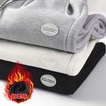 Support National Goods Waffle Pants Men Trends Autumn Winter Style Thicken Plus Suede Sports Pants Winter Loose Trousers Cotton Pants