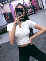 VALVOELITE Yoga Clothes Summer New Tight elastic Short Sexy Sports Short Sleeve Thin speed dry t-shirt