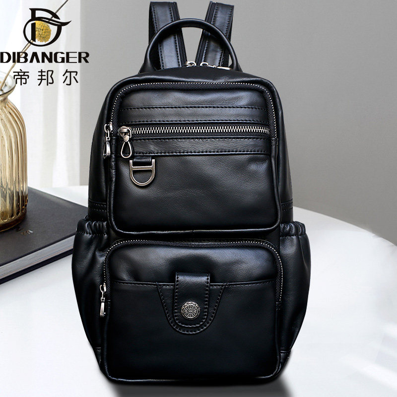 Genuine leather small backpack men's head layer cowhide single shoulder Messenger chest bag multi-functional small capacity small backpack small trumpet