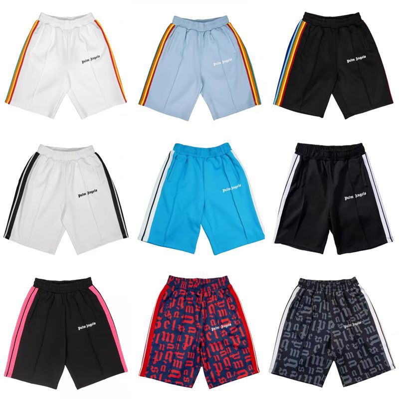 European and American Trendy Brand Pa Summer Casual Striped Patchwork Trendy Shorts Unisex Loose Sports Shorts
