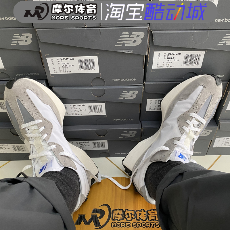 New Balance Nb327 Series Original Gray and White Sea Salt Retro Breathable Sports Running Shoes Ms327Lab
