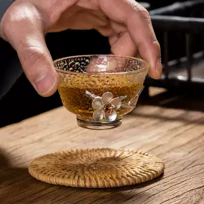 Heat-resistant glass Kung Fu tea set Household tea maker Transparent teacup with handle Black Tea flower Teacup Office Teapot