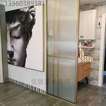 6-year-old store ultra-white Changhong embossed art glass entry living room screen partition customized small wick silver ripple