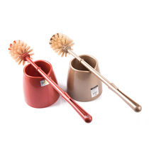 Toilet stainless steel toilet brush toilet brush long handle decontamination wash toilet brush base wash toilet cleaning set