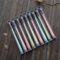 Deesmei wheat straw couple toothbrush PVC round tube adult soft hair small head bamboo charcoal toothbrush factory straight