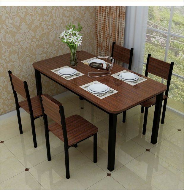 Hộ gia đình căn hộ nhỏ đơn giản bàn ăn đơn giản bàn ăn khách sạn bàn ăn nhanh kết hợp một bàn bốn ghế 4 người 6 người hiện đại đơn giản - Bàn mẫu bàn học