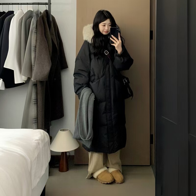 2026 Winter New Style Super Nice-Looking down Cotton Jacket for Women, Mid-Length Korean Style Thickened Cotton Coat, Loose Cotton Outerwear for Women