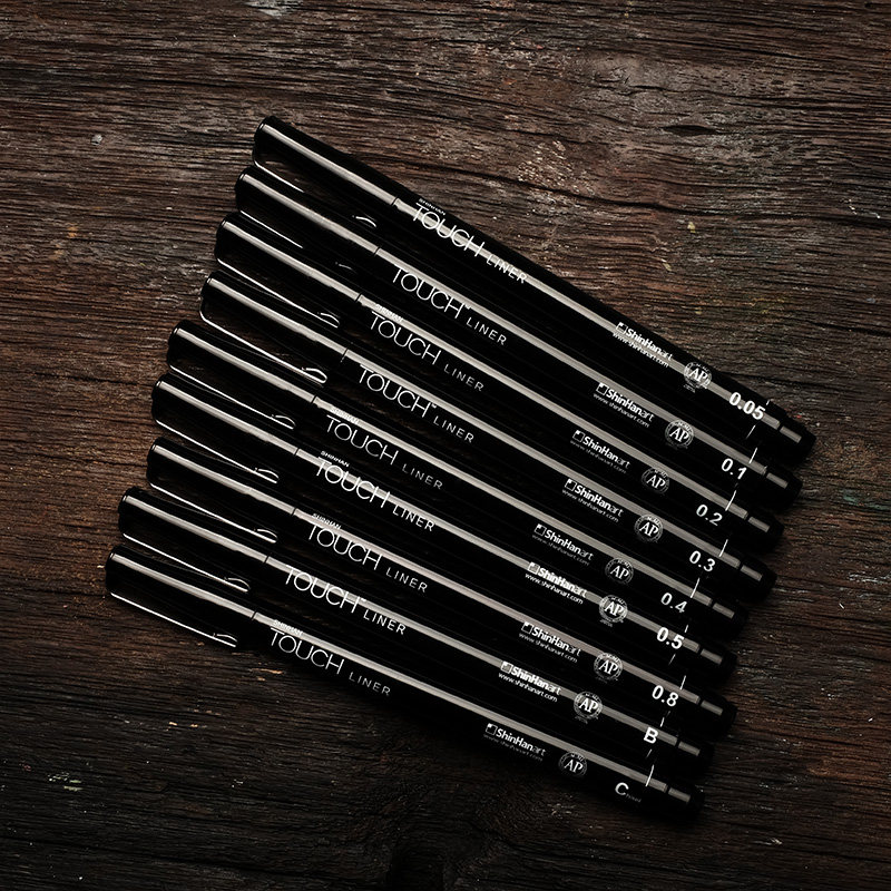 Korea Imports New Han Touch Liner Hand-painted Design Needle Tube Pen Black Light Resistant Waterproof not Withdrawal Color Single Branch